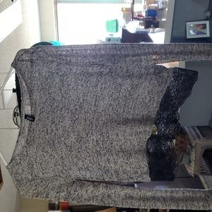Long sleeve see through material half shirt